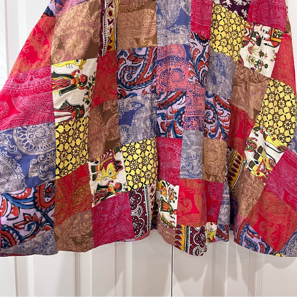 Vintage Handmade Patchwork Maxi Skirt Multicolor … - image 5